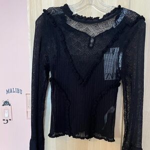 Zara Black Lace Top Size Small